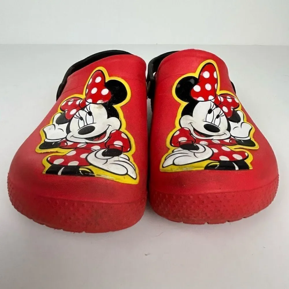 Crocs Minnie Mouse Disney girls red size 2 youth